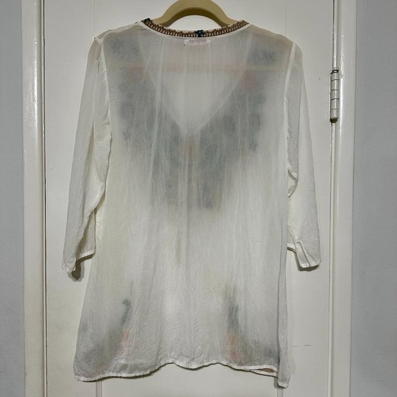 JOHNNY WAS Tropic Embroidered Blouse Size S - Picture 7 of 8